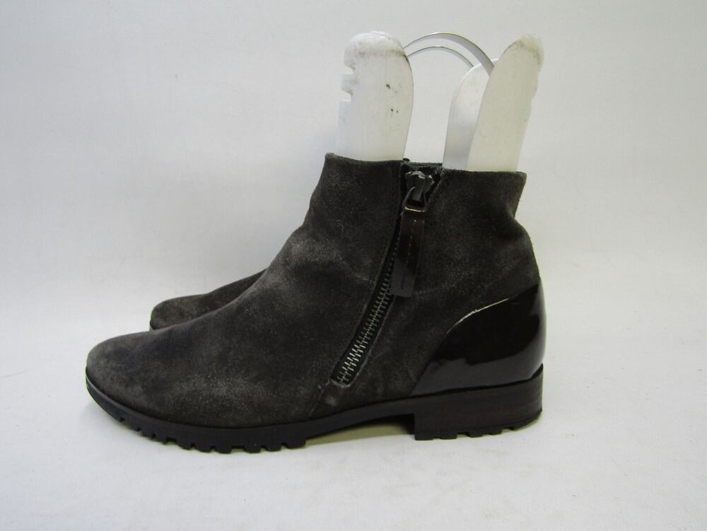 PAUL GREEN Womens Size 4 UK / 6.5 US Gray Suede Zip Ankle Fashion Boots Bootie